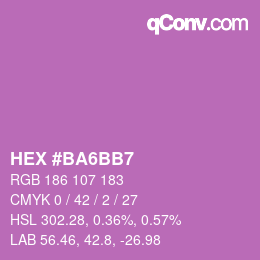 Color code: HEX #BA6BB7 | qconv.com