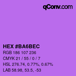 カラーコード: HEX #BA6BEC | qconv.com