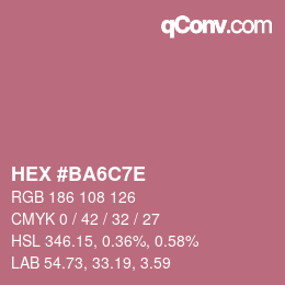 Color code: HEX #BA6C7E | qconv.com
