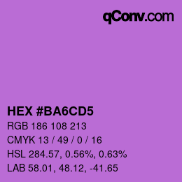 Código de color: HEX #BA6CD5 | qconv.com