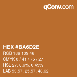 Color code: HEX #BA6D2E | qconv.com