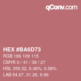 Color code: HEX #BA6D73 | qconv.com