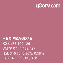 Color code: HEX #BA6D7E | qconv.com