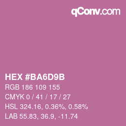 Color code: HEX #BA6D9B | qconv.com