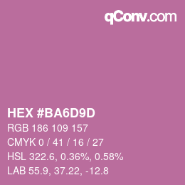 Color code: HEX #BA6D9D | qconv.com