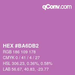 Color code: HEX #BA6DB2 | qconv.com