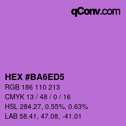 カラーコード: HEX #BA6ED5 | qconv.com