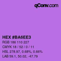 カラーコード: HEX #BA6EE3 | qconv.com