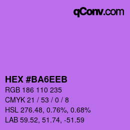 カラーコード: HEX #BA6EEB | qconv.com