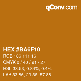 Color code: HEX #BA6F10 | qconv.com