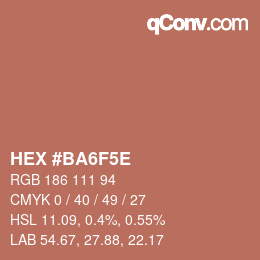 Código de color: HEX #BA6F5E | qconv.com