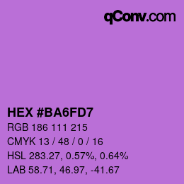 Color code: HEX #BA6FD7 | qconv.com