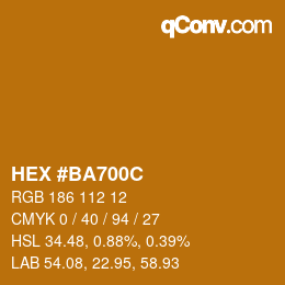Color code: HEX #BA700C | qconv.com