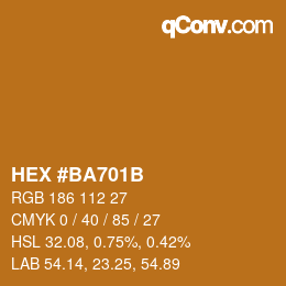 Código de color: HEX #BA701B | qconv.com