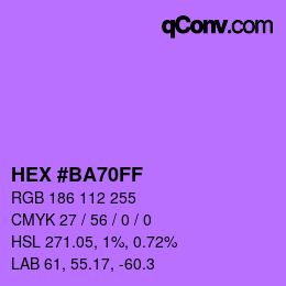 Color code: HEX #BA70FF | qconv.com