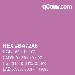 カラーコード: HEX #BA72A8 | qconv.com