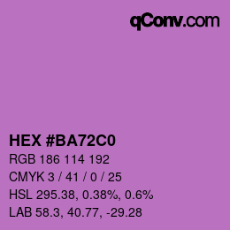 Color code: HEX #BA72C0 | qconv.com