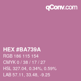 颜色代码: HEX #BA739A | qconv.com