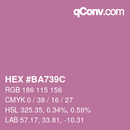 Código de color: HEX #BA739C | qconv.com