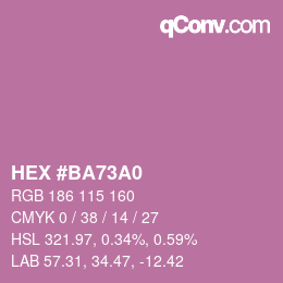 颜色代码: HEX #BA73A0 | qconv.com
