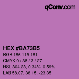颜色代码: HEX #BA73B5 | qconv.com