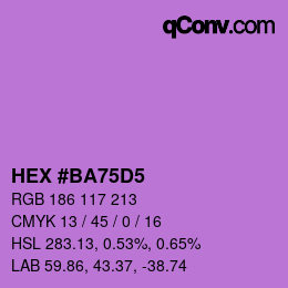 Color code: HEX #BA75D5 | qconv.com