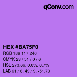 Color code: HEX #BA75F0 | qconv.com
