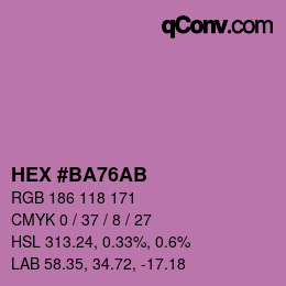 カラーコード: HEX #BA76AB | qconv.com