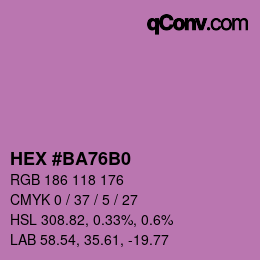 カラーコード: HEX #BA76B0 | qconv.com