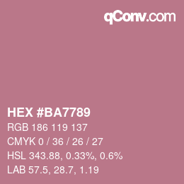 Color code: HEX #BA7789 | qconv.com