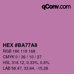 Color code: HEX #BA77A8 | qconv.com