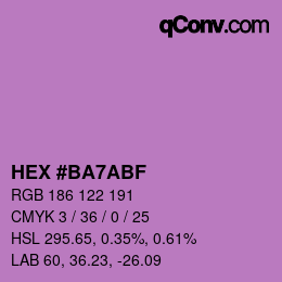 Color code: HEX #BA7ABF | qconv.com