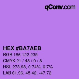 Color code: HEX #BA7AEB | qconv.com