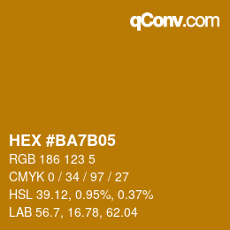 Color code: HEX #BA7B05 | qconv.com