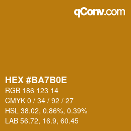 Color code: HEX #BA7B0E | qconv.com