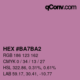 Color code: HEX #BA7BA2 | qconv.com