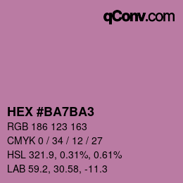 颜色代码: HEX #BA7BA3 | qconv.com