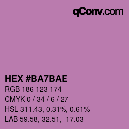 Color code: HEX #BA7BAE | qconv.com