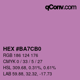 Color code: HEX #BA7CB0 | qconv.com