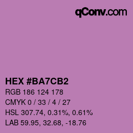 Color code: HEX #BA7CB2 | qconv.com