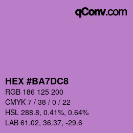 カラーコード: HEX #BA7DC8 | qconv.com