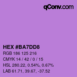 カラーコード: HEX #BA7DD8 | qconv.com