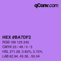 Color code: HEX #BA7DF2 | qconv.com