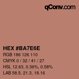Color code: HEX #BA7E6E | qconv.com