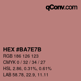 Color code: HEX #BA7E7B | qconv.com