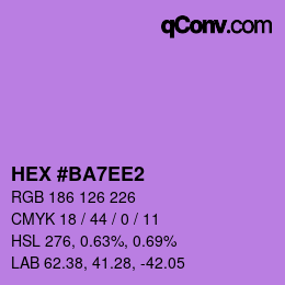颜色代码: HEX #BA7EE2 | qconv.com