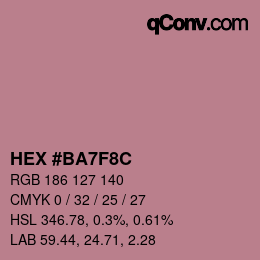 Color code: HEX #BA7F8C | qconv.com