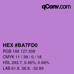 Color code: HEX #BA7FD0 | qconv.com