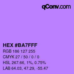 Color code: HEX #BA7FFF | qconv.com
