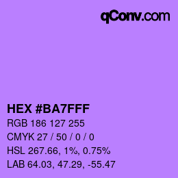 Color code: HEX #BA7FFF | qconv.com